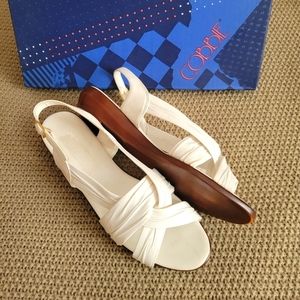 Cobbie White Leather Sandals, size 8.5